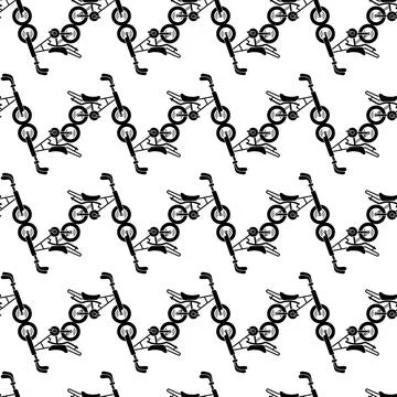 Bicycle pattern seamless vector Stock Illustration