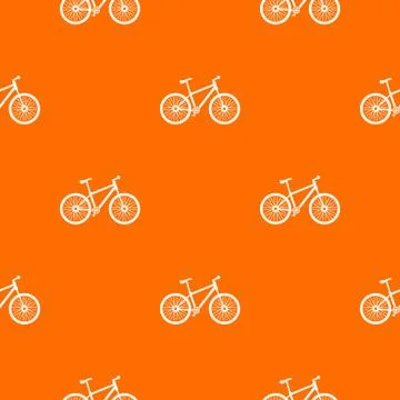 Bicycle pattern vector orange Stock Illustration