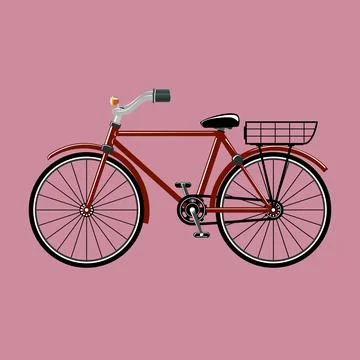 Bicycle on a pink background Stock Illustration