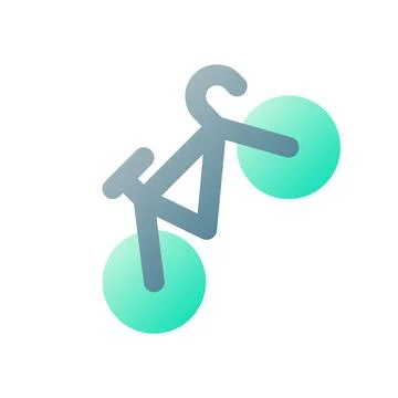 Bicycle pixel perfect flat gradient two-color ui icon Illustrazione stock