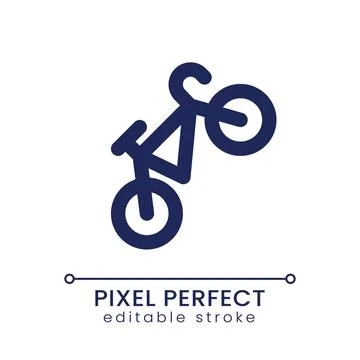 Bicycle pixel perfect linear ui icon Stock Illustration