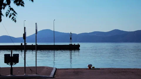 Bicycle in the port city Stock Footage 126889854