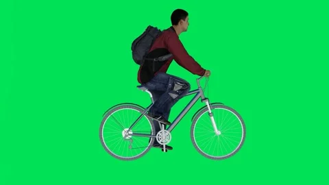 Bicycle postman riding bicycle from back angle Stock-Footage 246730635