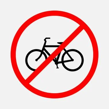 Bicycle Prohibited Stock Illustration