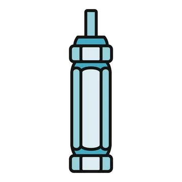 Bicycle pump inflating tire vector icon Stock Illustration