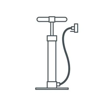 Bicycle pump line icon, vector illustration Stock Illustration