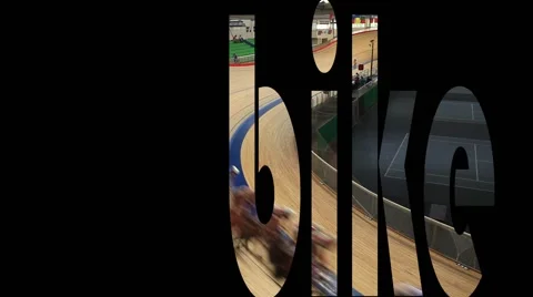 Bicycle race animation text Stock Footage 62363692