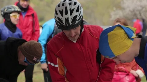 Bicycle race on the mountain. Stock Footage 74746356