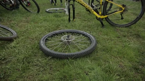 Bicycle race on the mountain. Stock Footage 74746945