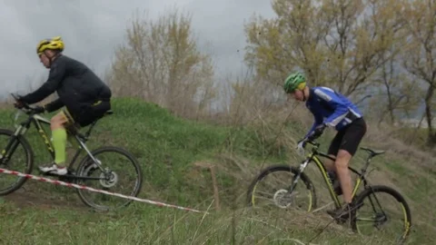 Bicycle race on the mountain. Stock Footage 74747395