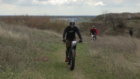 Bicycle race on the mountain. Stock Footage 74747766