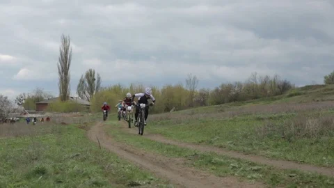 Bicycle race on the mountain. Stock Footage 74750217