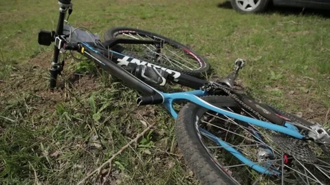 Bicycle race on the mountain. Stock Footage 74750341