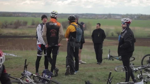 Bicycle race on the mountain. Stock Footage 74793696