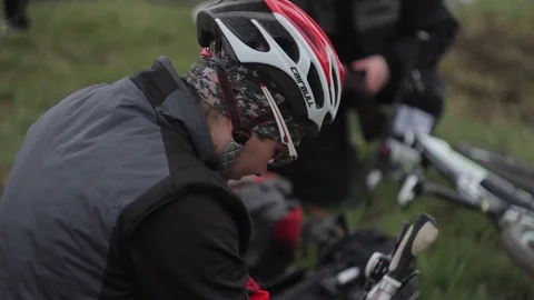 Bicycle race on the mountain. Stock Footage 74793702