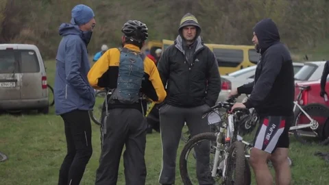 Bicycle race on the mountain. Stock Footage 74793713