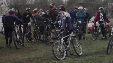 Bicycle race on the mountain. Stock Footage 74793731