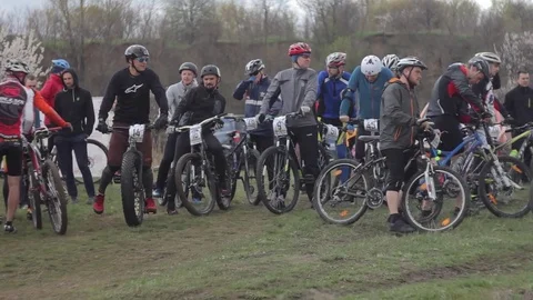 Bicycle race on the mountain. Stock Footage 74793767