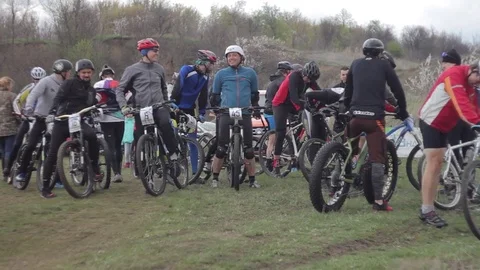 Bicycle race on the mountain. Stock Footage 74793775