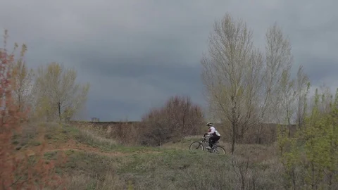 Bicycle race on the mountain. Stock Footage 74793836