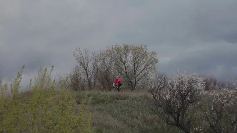 Bicycle race on the mountain. Stock Footage 74793900