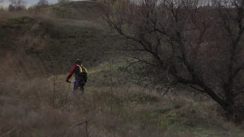Bicycle race on the mountain. Stock Footage 74793916