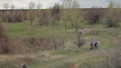 Bicycle race on the mountain. Stock Footage 74793948