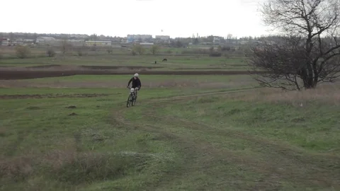Bicycle race on the mountain. Stock Footage 74794089