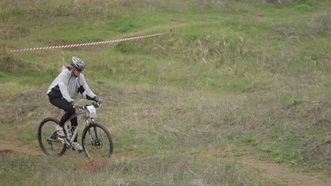 Bicycle race on the mountain. Stock Footage 74794123