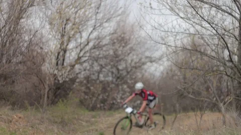 Bicycle race on the mountain. Stock Footage 74794336