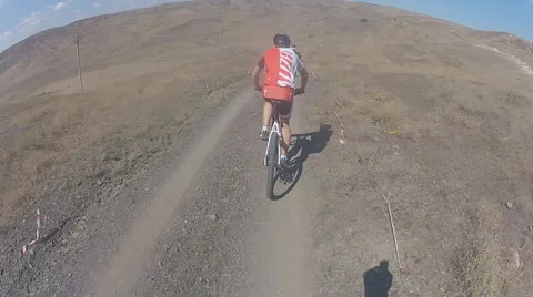 Bicycle race on the road Stock Footage 61420763