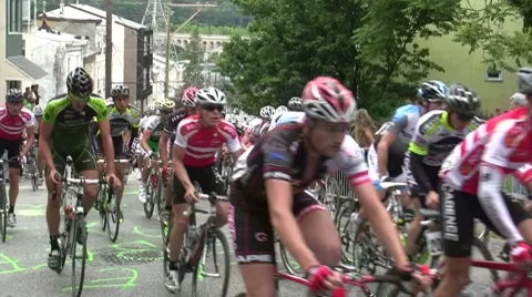 Bicycle Race Slow Motion Stock Footage 7133769