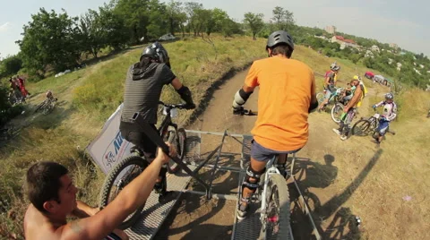 Bicycle Race Starting Stock Footage 51927595