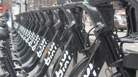 Bicycle Rack Focus Stock Footage 35580561