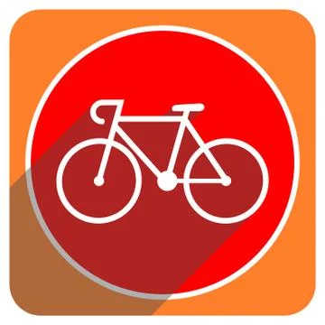 Bicycle red flat icon isolated. Stock Illustration