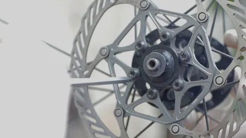 Bicycle repair close up Stock Footage 98104813