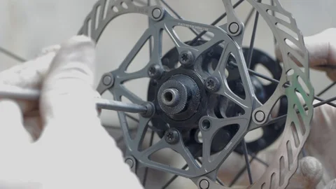 Bicycle repair close up Stock Footage 98104841