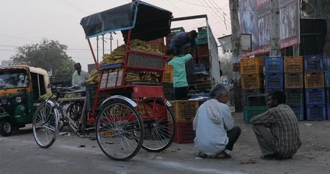 Bicycle Rickshaw India Video stock 111762542