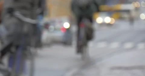 Bicycle ride in winter Stock Footage 43650065