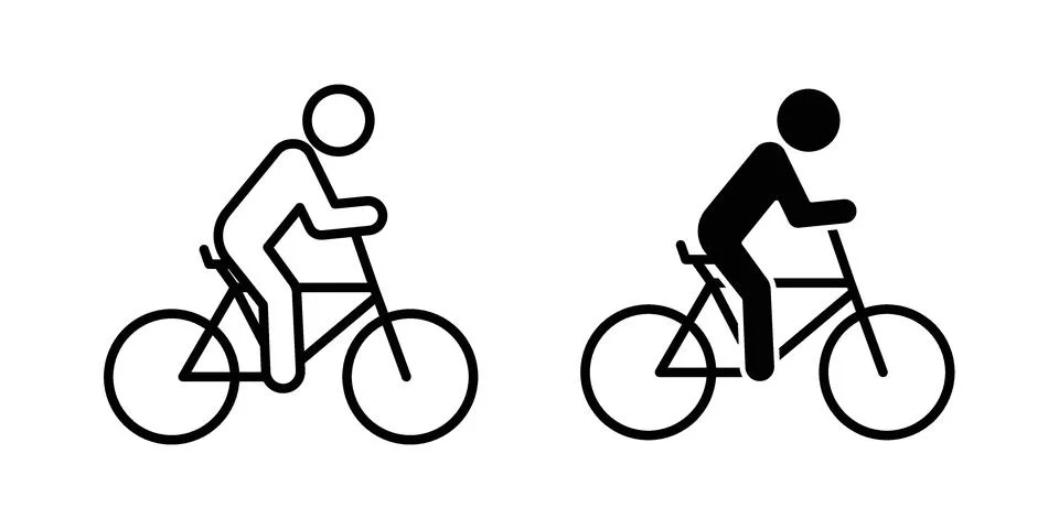 Bicycle rider icon set. Vector EPS 10 Stock Illustration