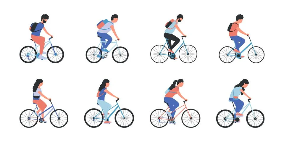 Bicycle Riding Stock Illustration