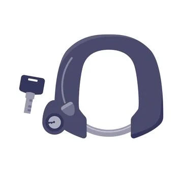 Bicycle ring key lock Illustrazione stock
