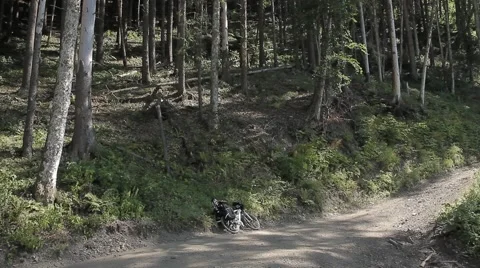 Bicycle on the road in the highlands Video stock 41348049
