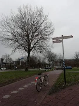 Bicycle on road Stock Photos