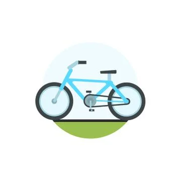 Bicycle Round Sticker Stock Illustration