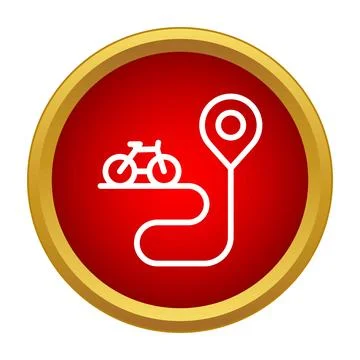 Bicycle route navigation showing path to destination Illustrazione stock