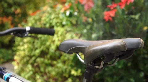 Bicycle saddle smokes... Stock Footage 43801032