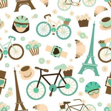 Bicycle seamless pattern Stock Illustration
