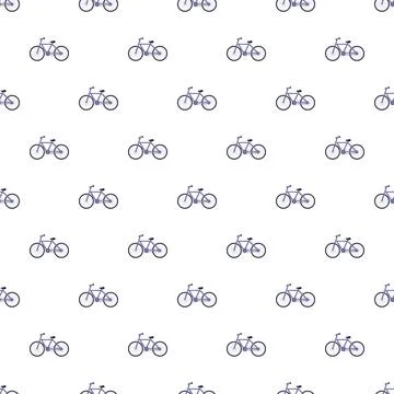 Bicycle seamless pattern representing active eco friendly transport Stock Illustration