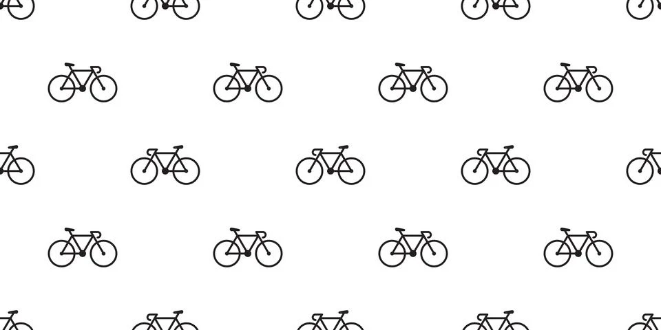 Bicycle Seamless Pattern vector cycling isolated wallpaper vintage background Stock Illustration